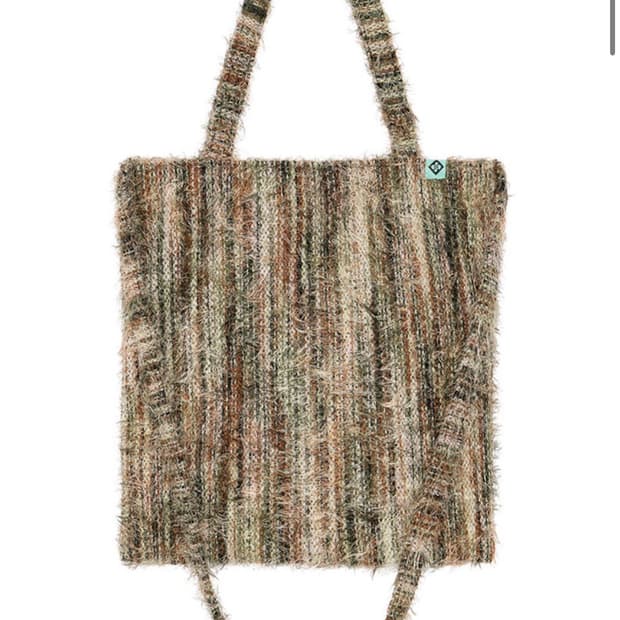 헤레틱 KNIT STRIPE TOTE BAG khaki 