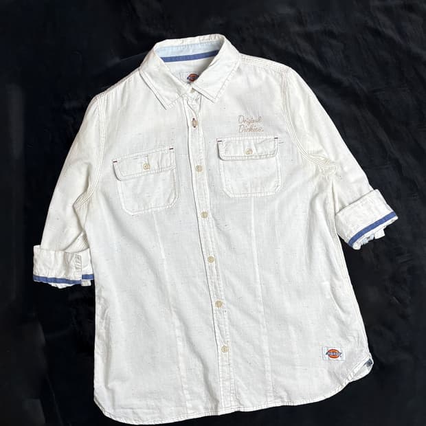 일본빈티지 dickies 롤업 셔츠
