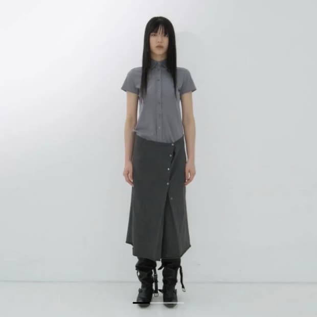 리포스 랩 버튼 스커트 repos wrap button skirt