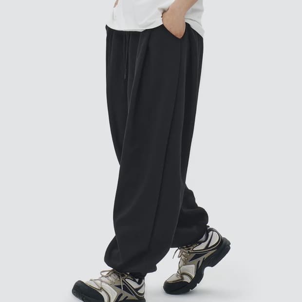 무신사 투턱 와이드 조거핏 트레이닝 바지