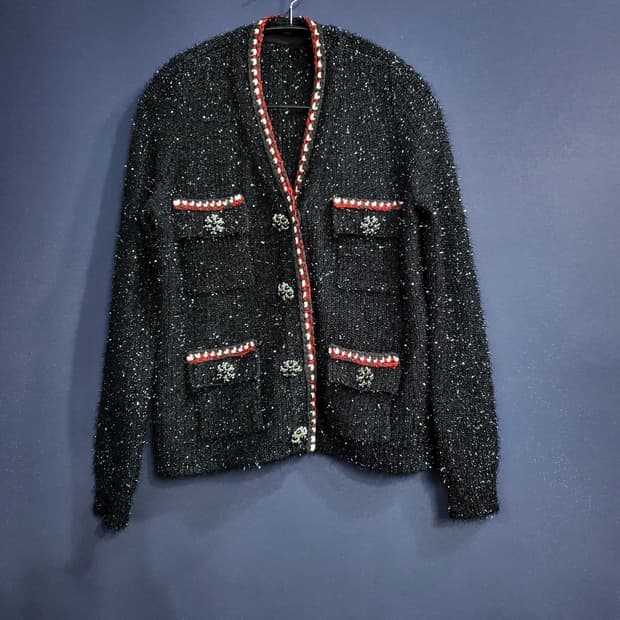 트위드 블랙펄자켓