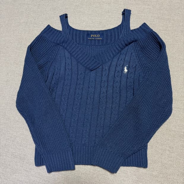 폴로 랄프로렌 커스텀 오프숄더 니트