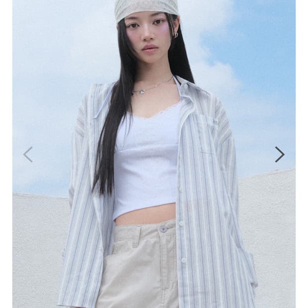 애즈온 셔츠 TROY STRIPE SHIRT / BLUE