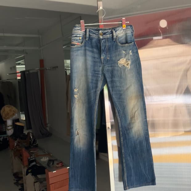 디젤 슬림와이드핏 데미지진