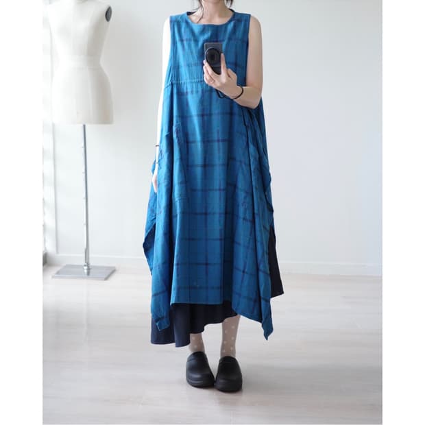 Pymosso teal draped sleeveless dress