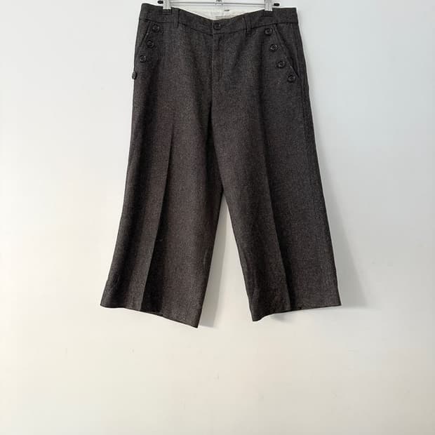 4 Button warm midi pants / brown