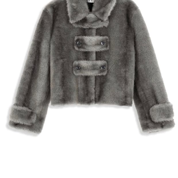 오픈와이와이 토글 퍼자켓 그레이