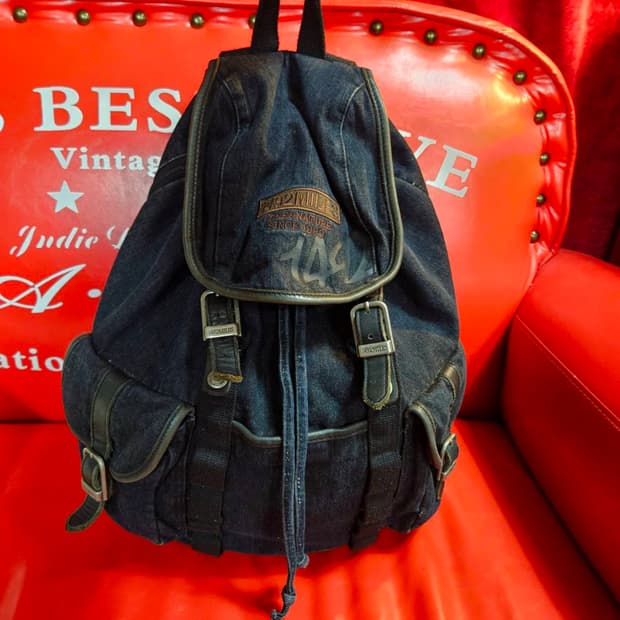 1942Miles 00's Deep Blue denim 멀티 포켓 백팩
