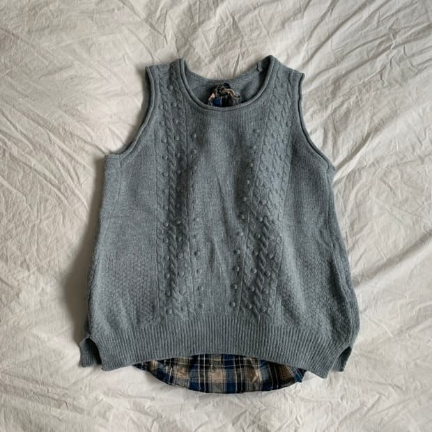 블루그레이 니트 베스트