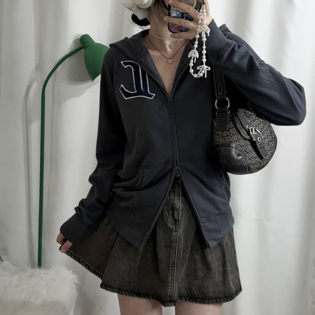 네이비 라이언즈 투웨이 후드 집업