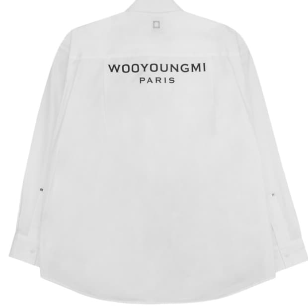 우영미 코튼 백로고 셔츠 화이트 48사이즈