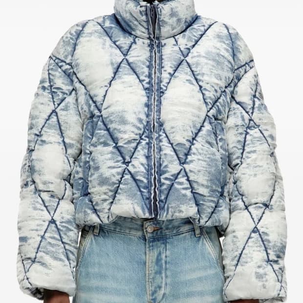 디젤 w-histel 푸퍼 데님 패딩 자켓 