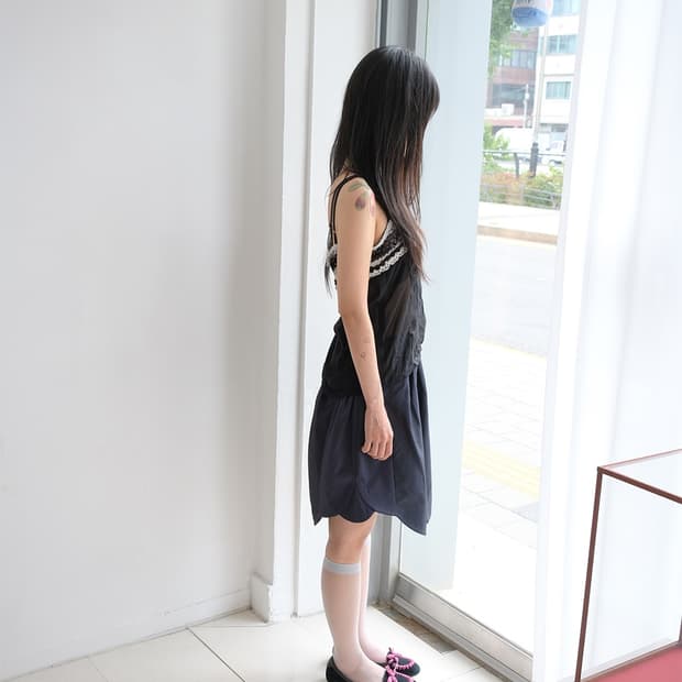 Volume silk blended skirt