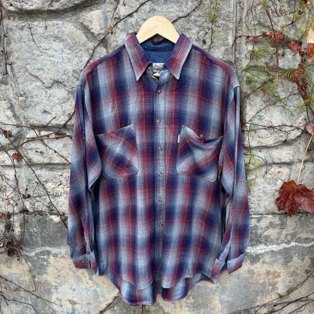 버드와이저 빈티지 투포켓 플란넬 멀티컬러 체크 웨스턴 셔츠