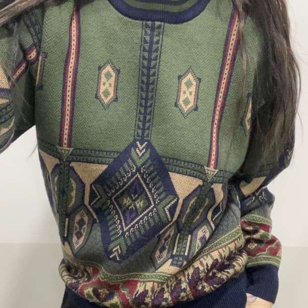 (빈티지) mario giorgio 마리오 조르지오 패턴 울 니트