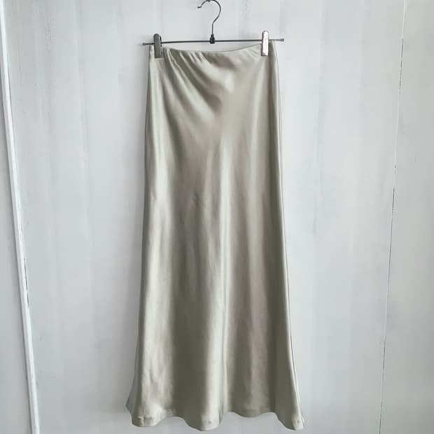 Mint Green Satin Maxi Skirt