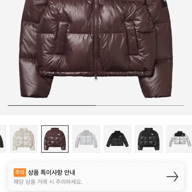 노스페이스 화이트 라벨 노벨티 눕시 다운 자켓 코코아 브라운