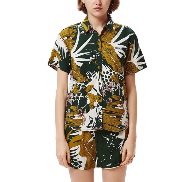 오베이 플라워 프린트 반팔 셔츠 여성용 S사이즈 55~66