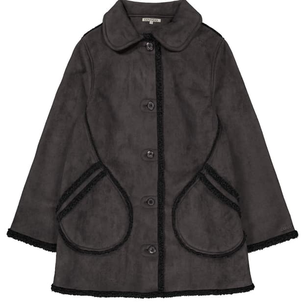코이세이오 ROUND COLLAR SUEDE JACKET CHARCOAL