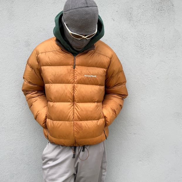 (M)몽벨 알파인 일본 빈티지 경량 다운 오렌지