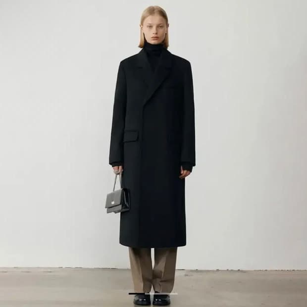 던스트 히든 투버튼 울코트 블랙