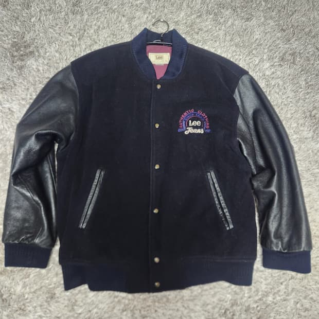 [90s]Lee Jeans 울·가죽 바시티 자켓 