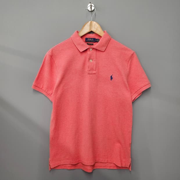 폴로 랄프로렌 코튼 반팔 카라티 핑크 레드