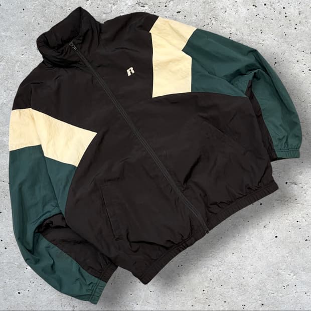 [XL] Russell 러셀 어센틱 블랙/그린 바람막이 D744
