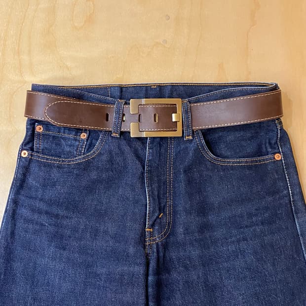 VTG leather belt 빅버클 레더벨트