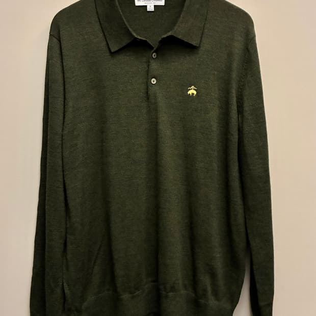 (XL)브룩스브라더스 메리노울 긴팔 pk 니트 카라티셔츠 롱슬리브