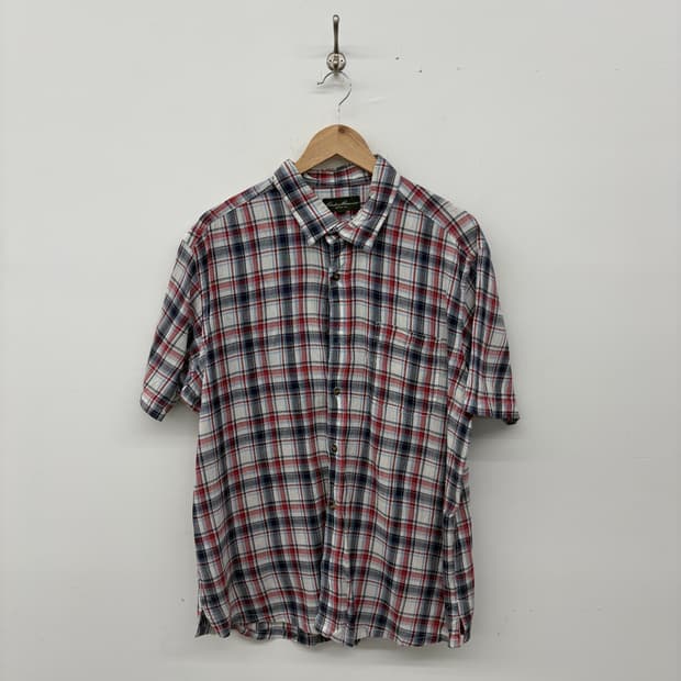 에디바우어 반팔 체크 셔츠 남성L