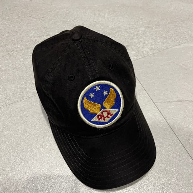 rrl 윙로고 볼캡 블랙