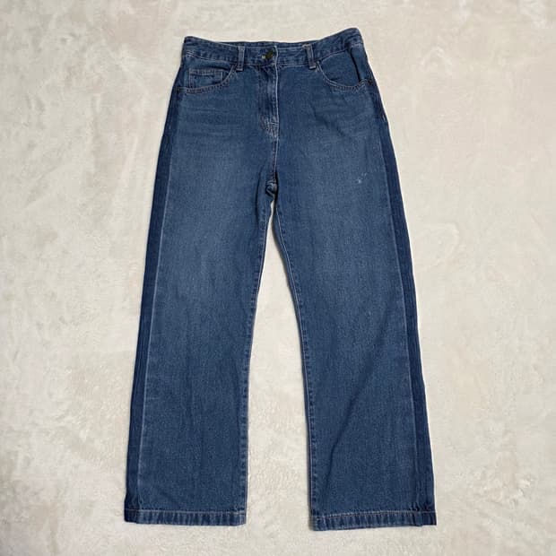 (27)여성 빈폴레이디 사이드 다잉 와이드 데님 팬츠