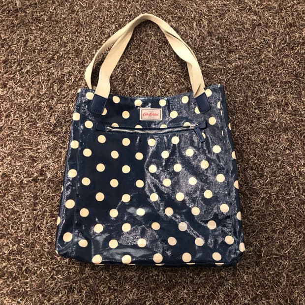캐스키드슨 네이비 도트 토트백 숄더백