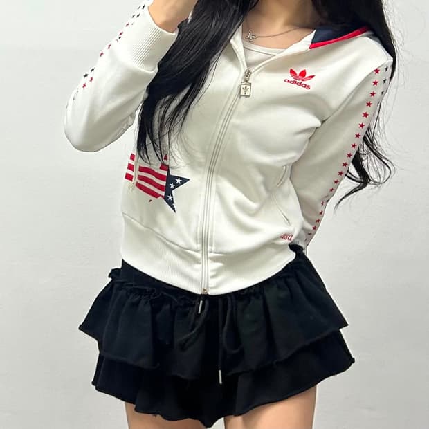아디다스 USA 성조기 별 스타 화이트 걸즈 트랙탑 희귀져지(85)
