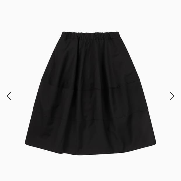 오헤시오 벌룬 밴딩 미디 스커트 블랙