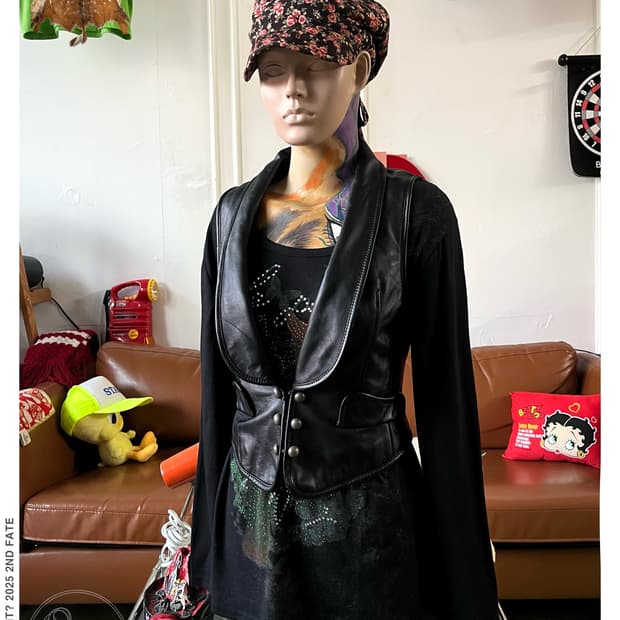 Vintage Real Sheepskin Leather Vest