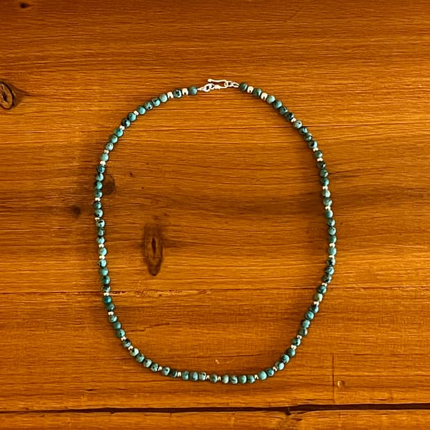 터키석 실버 목걸이 45cm
