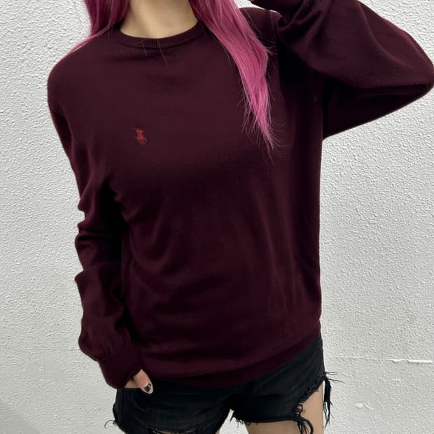 폴로 랄프로렌 버건디포니 버건디 니트 M