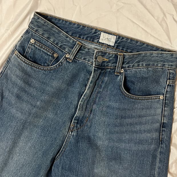 [M] 24ss 유스 와이드 데님 팬츠 미디엄블루 중청