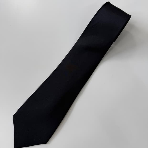블랙 실크 넥타이 9cm