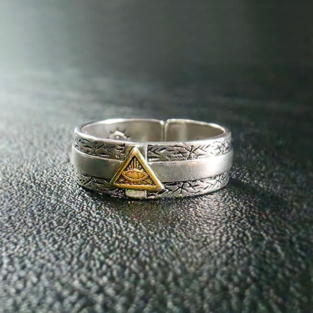Sentinel 실버 남자 엔틱 빈티지 명품 호루스의눈 일루미나티 반지