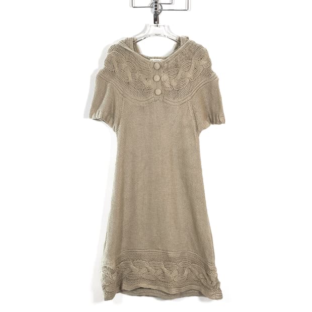 빈티지 니트 후드 원피스