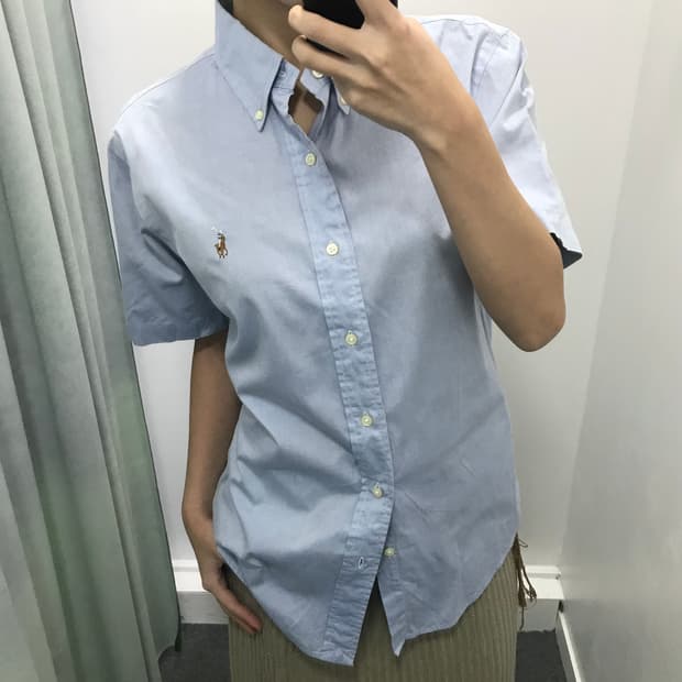 폴로 블루 반팔셔츠