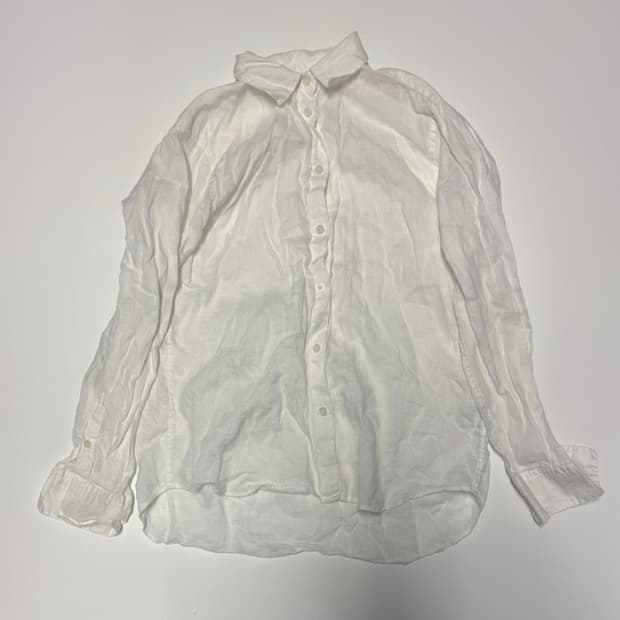 여성 유니클로 린넨 화이트셔츠 S