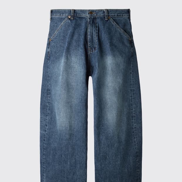 (2) 해칭룸 와이드 커브진 washed blue