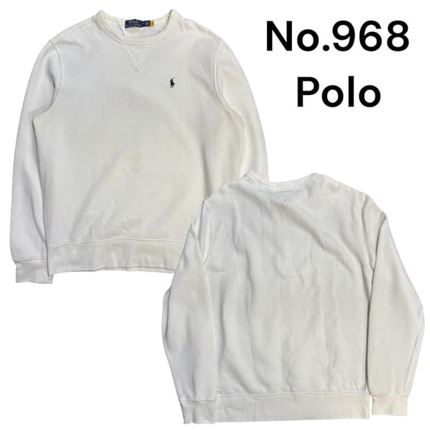 폴로 랄프로렌 화이트 신형 큐알탭 맨투맨 기모 스웻셔츠