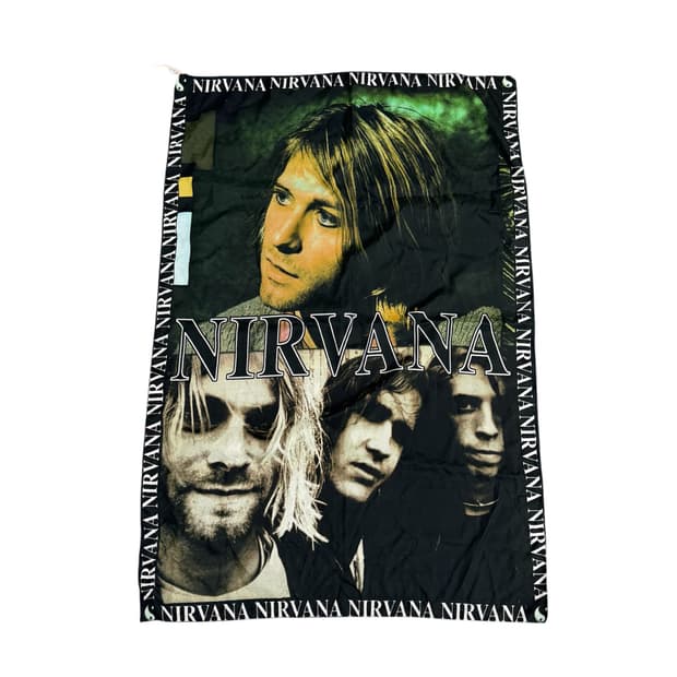 빈티지 90s Nivana 너바나 태피스트리 실크 포스터