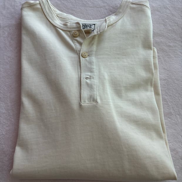 브론슨VintageLong Sleeve Henley Shirt 아프리콧
