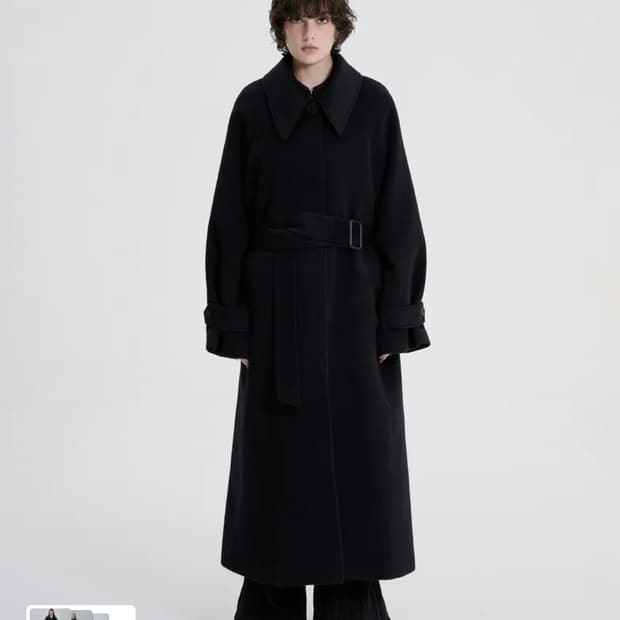 트리밍버드 Traum Balmacaan Long Coat Black